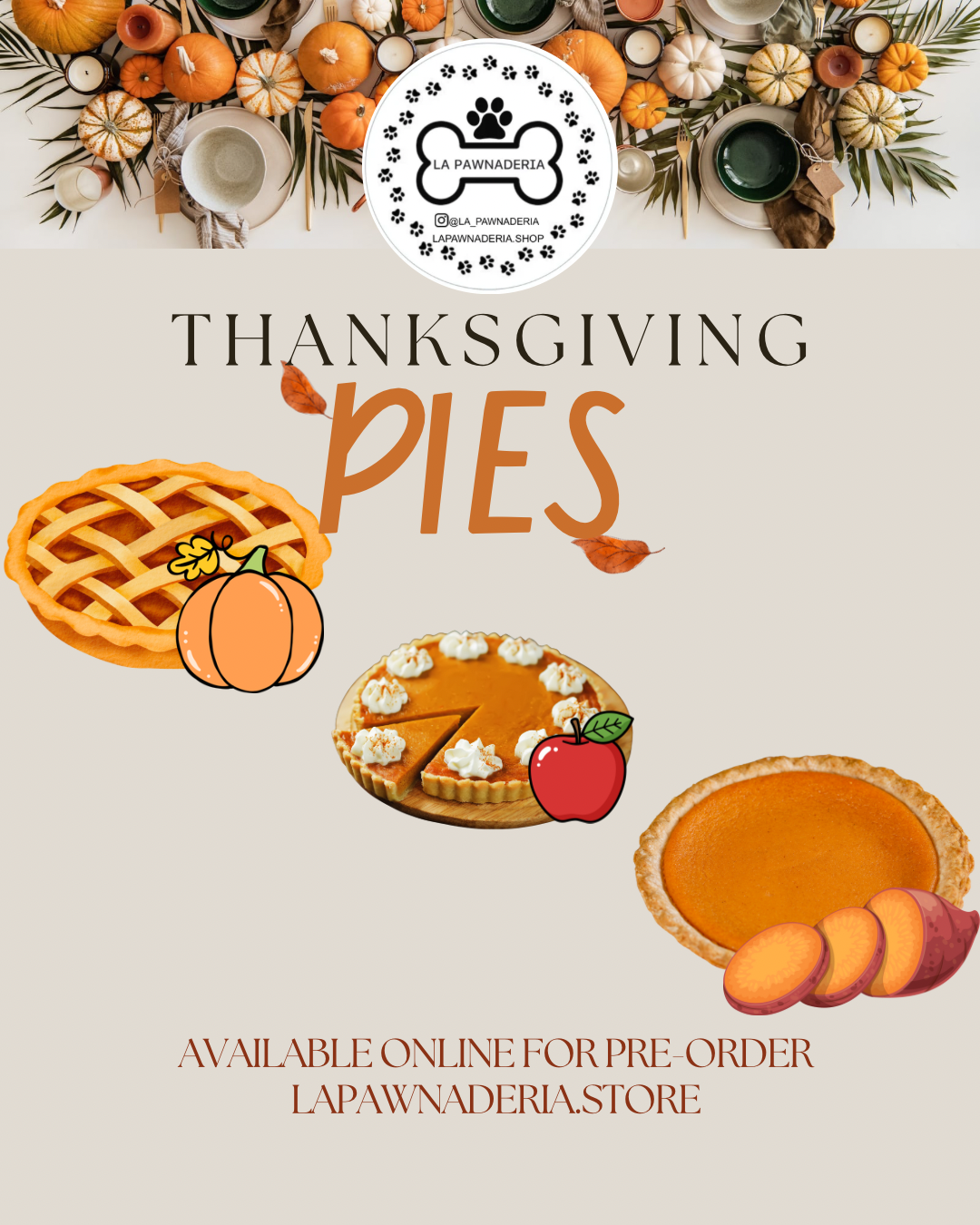 Thanksgiving Pie( Pick up Only)