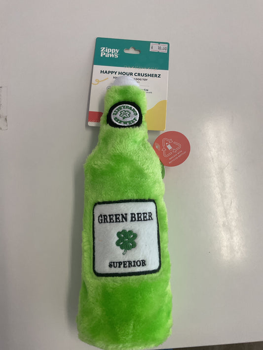 Green Beer Squeaky Dog Toy